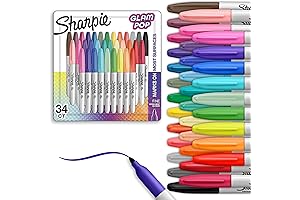 Glam Pop Permanent Markers, 34-Count Limited Edition Sharpie Set