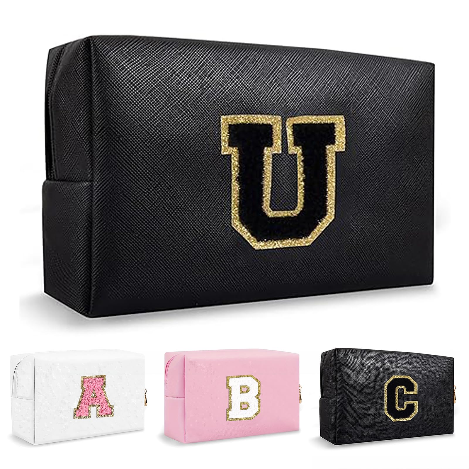 Bolsa de Maquillaje, Bolsa de Cosméticos Impermeable de Viaje, PU Cuero, Neceser de Baño, Bolsa De Aseo Y Almacenamiento para Mujer,Cosas Preppy para niñas Adolescentes (Letra A-Z) — view 111