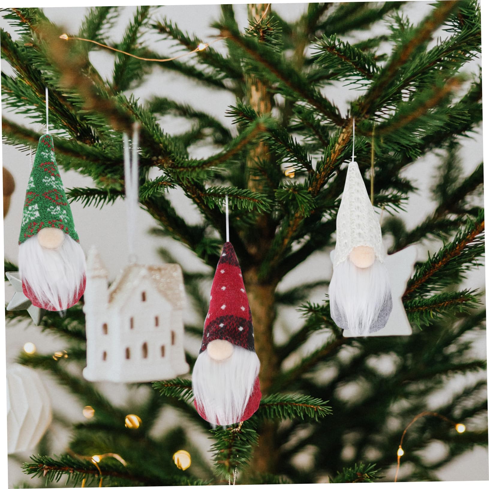 OUNONA 12piezas Adornos Colgantes De Navidad Muñecos Sin Rostro para Decorar El Árbol De Decoración Festiva para Hogar y Fiestas