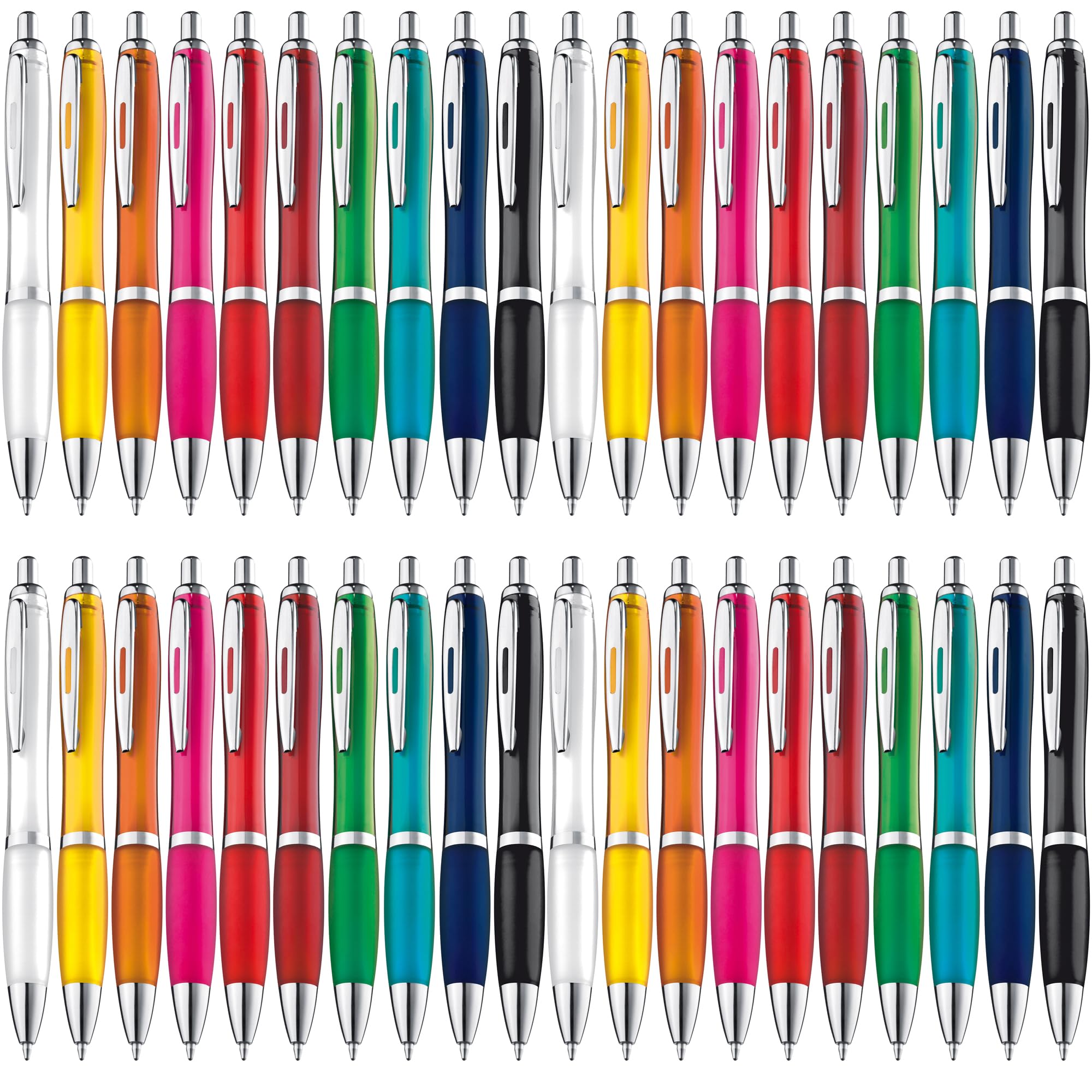CENSCRIPLE ZENSCRIBE® Bolígrafos ergonómicos 50 piezas, juego de bolígrafos premium, bolígrafo antideslizante de alta calidad para una escritura fácil y suave, bolígrafo de tinta azul, colorido