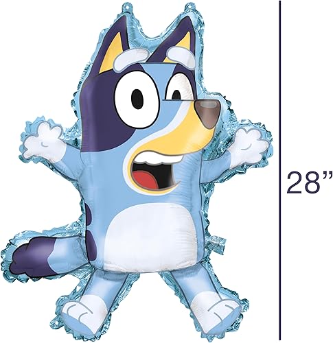 Miniatura 3 de Suministros y decoraciones para fiestas de cumpleaños Bluey  Globo grande de aluminio Bluey de 28 pulgadas y globo redondo de aluminio de 18
