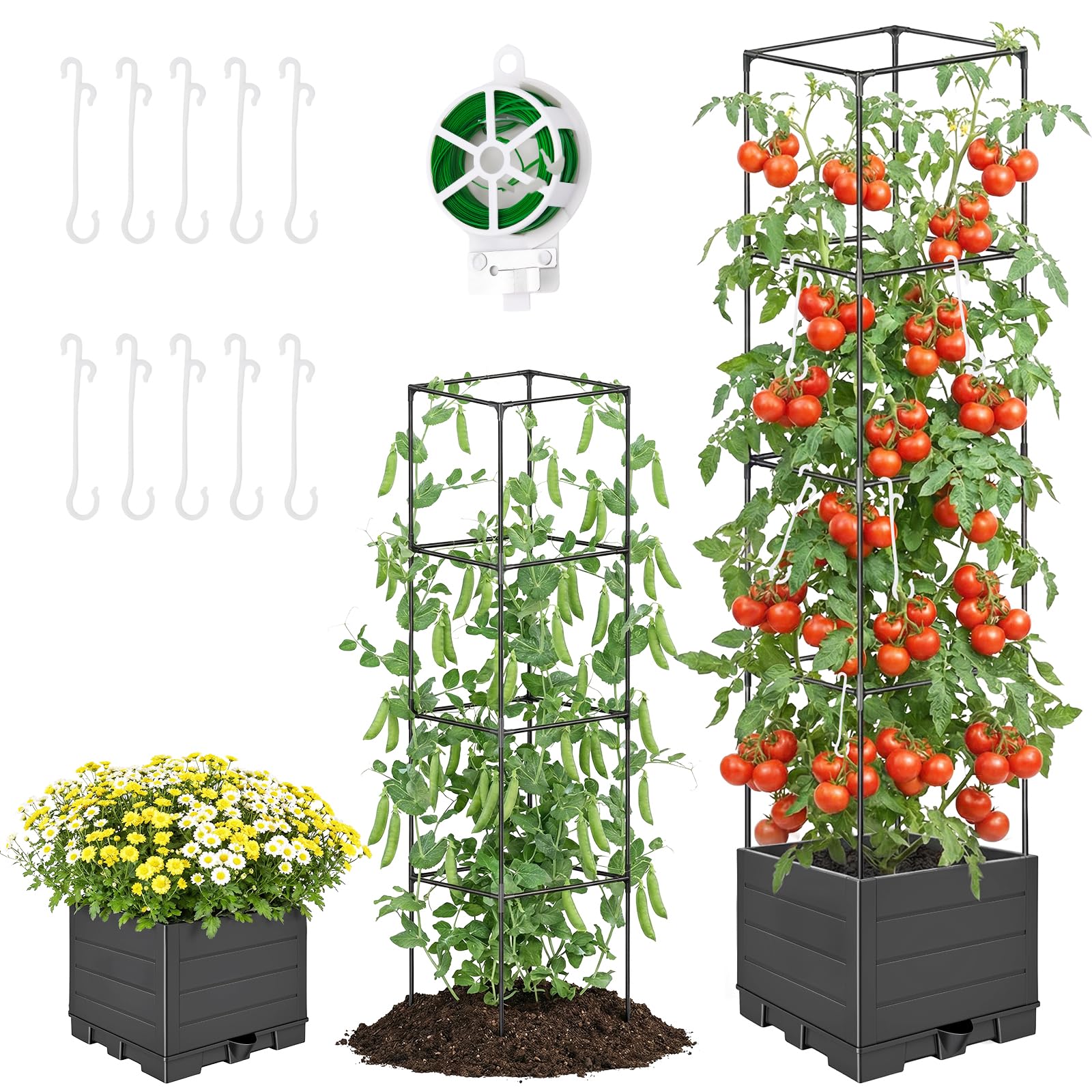 Cage à tomates auto-arrosage Yotako pour éviter le flétrissement et tuteurer les plantes grimpantes