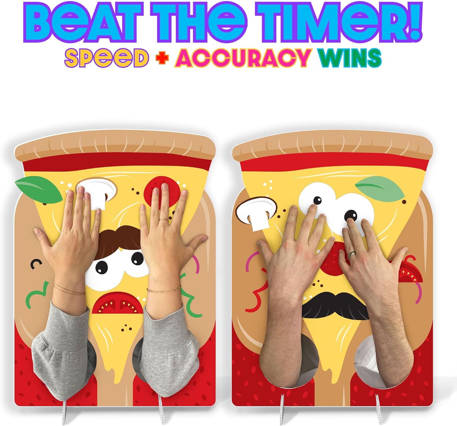 Big Dot of Happiness Pizza Party Time - Baby Shower or Birthday Activity - 2 Player Build-A-Face Party Game