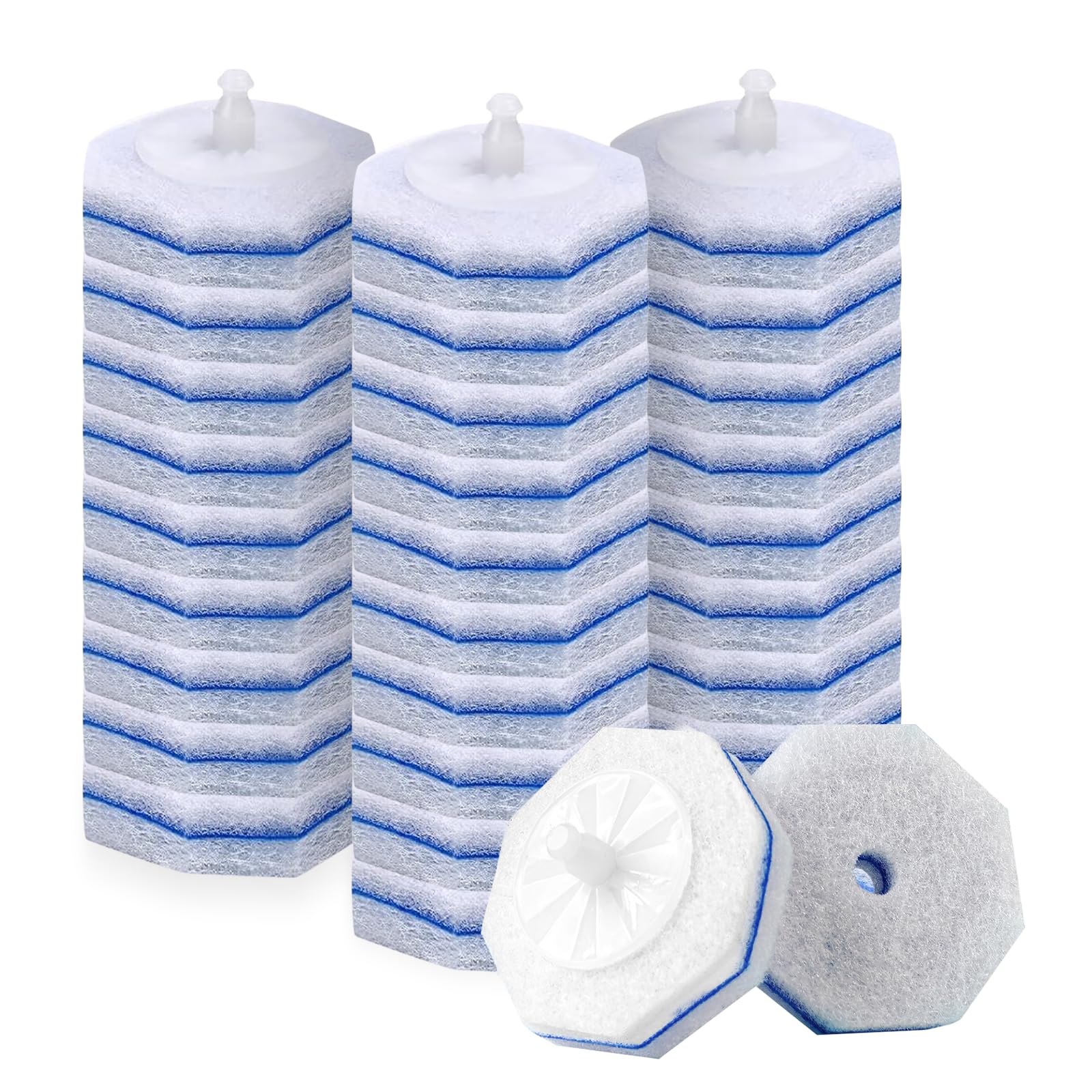 30 Count Disposable Bowl Cleaners Easy Cleaning Toilet Brush Fiber Wand Heads Compatible with Most Toilet Brushes