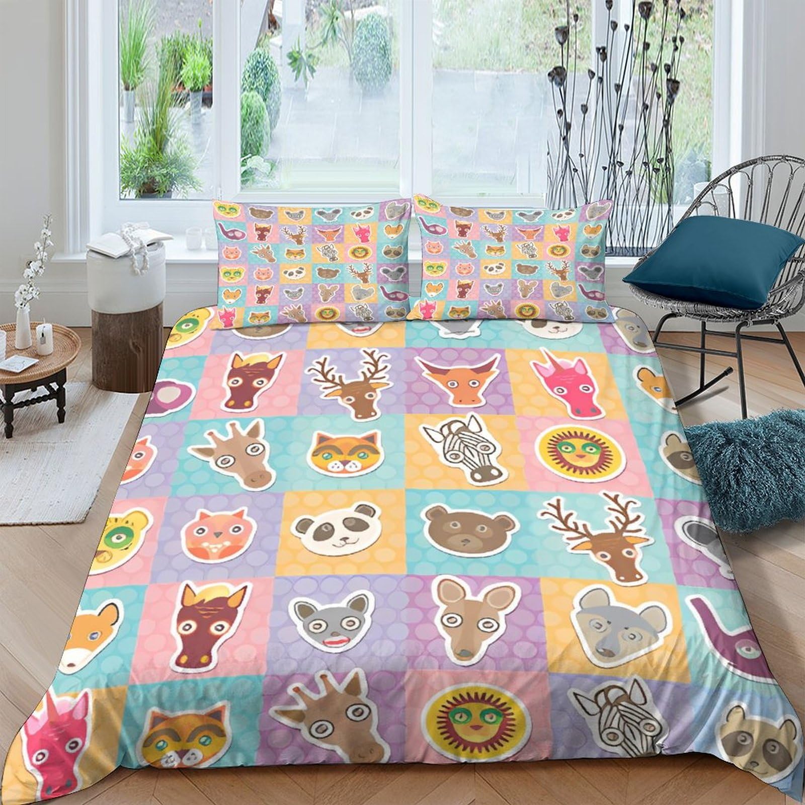 Housses de couettes 220x240cm anti-pli avec fermeture éclair pratique