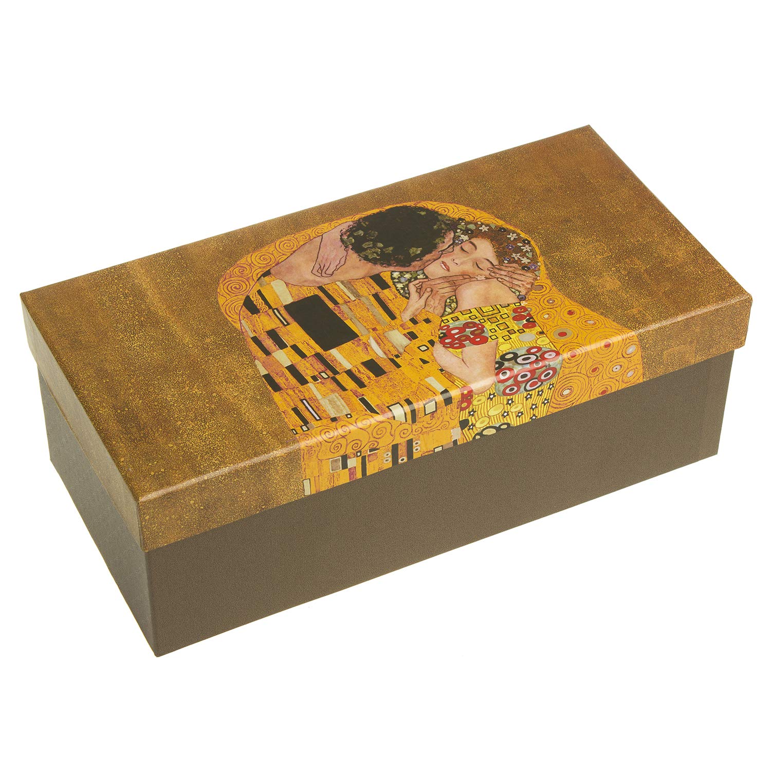 Queen Isabell Lot de 2 grandes tasses à café 250 ml avec cuillère « Le baiser » de Gustav Klimt Noir Idée cadeau en porcelaine