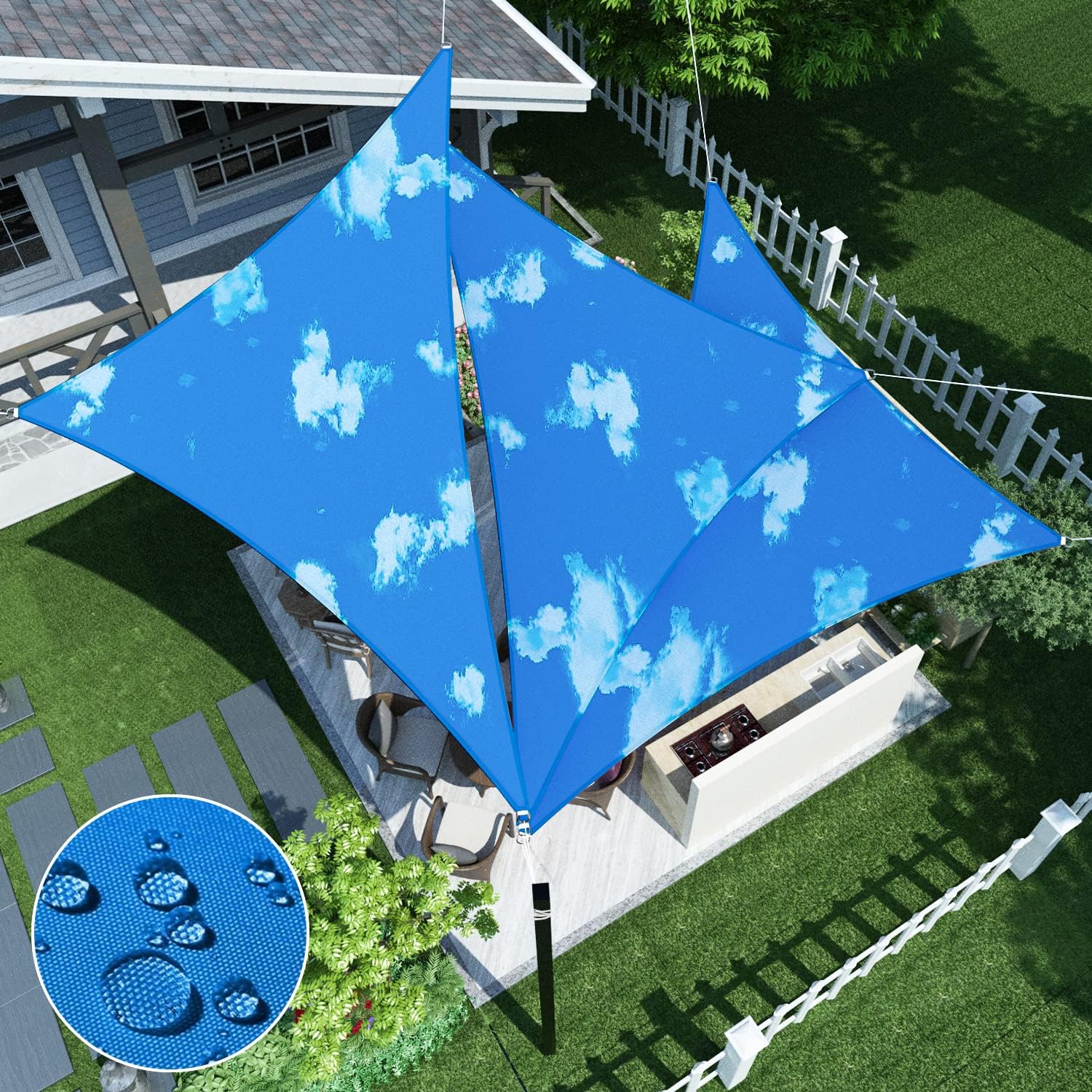 ECOOPTS 8'x16'x18' Waterproof Sun Shade Sail Triangle