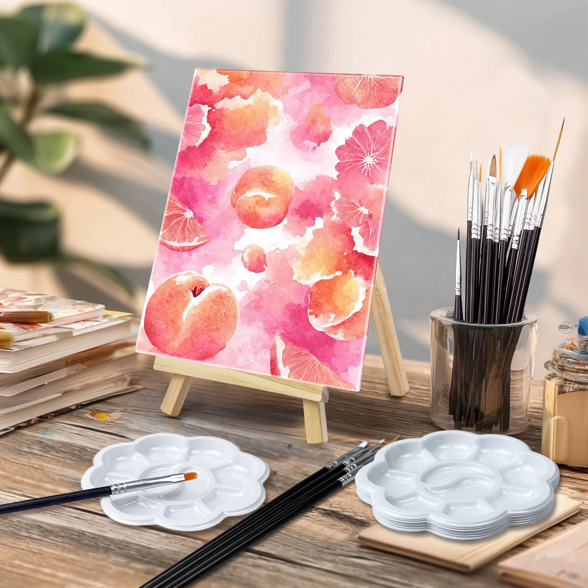 Canvas Painting Set with Easel - Beginner Art Gift -6 Canvas Painting Set with Easel - Beginner Art Gift -6