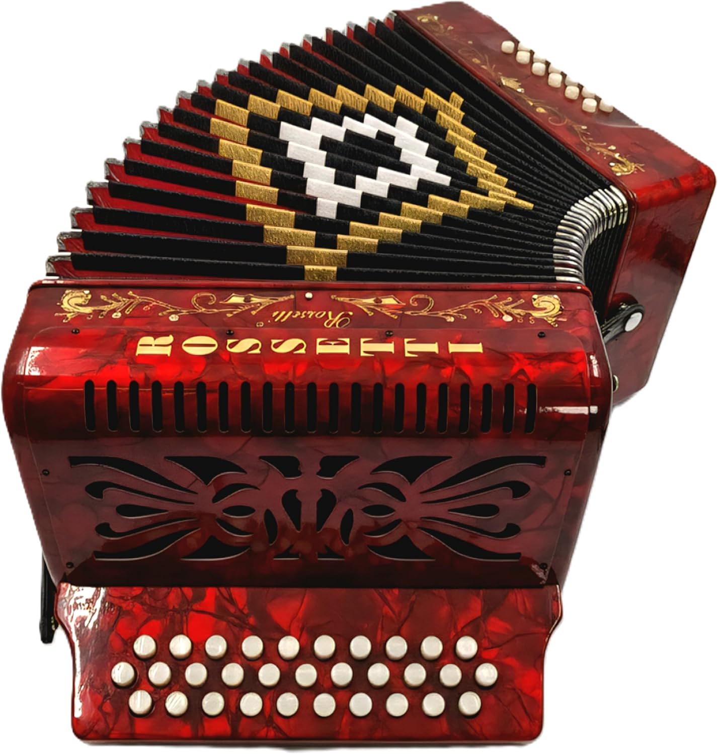 Rossetti 3112 FBbEb FA 31 Treble 12 Bass Button Accordion Red