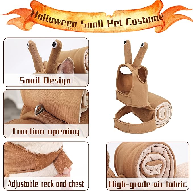 Disfraz de caracol para perro y gato, talla S, ETIAL miniatura 4