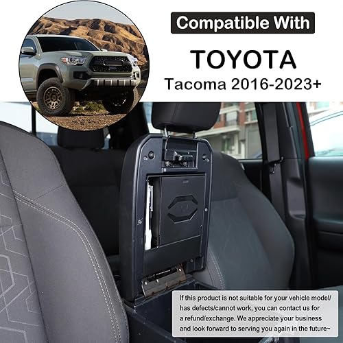 Miniatura 2 de Reposabrazos de automóvil mejorado, caja de almacenamiento oculta compatible con Toyota Tacoma 2016-2023 Pasamanos de consola central, caja de