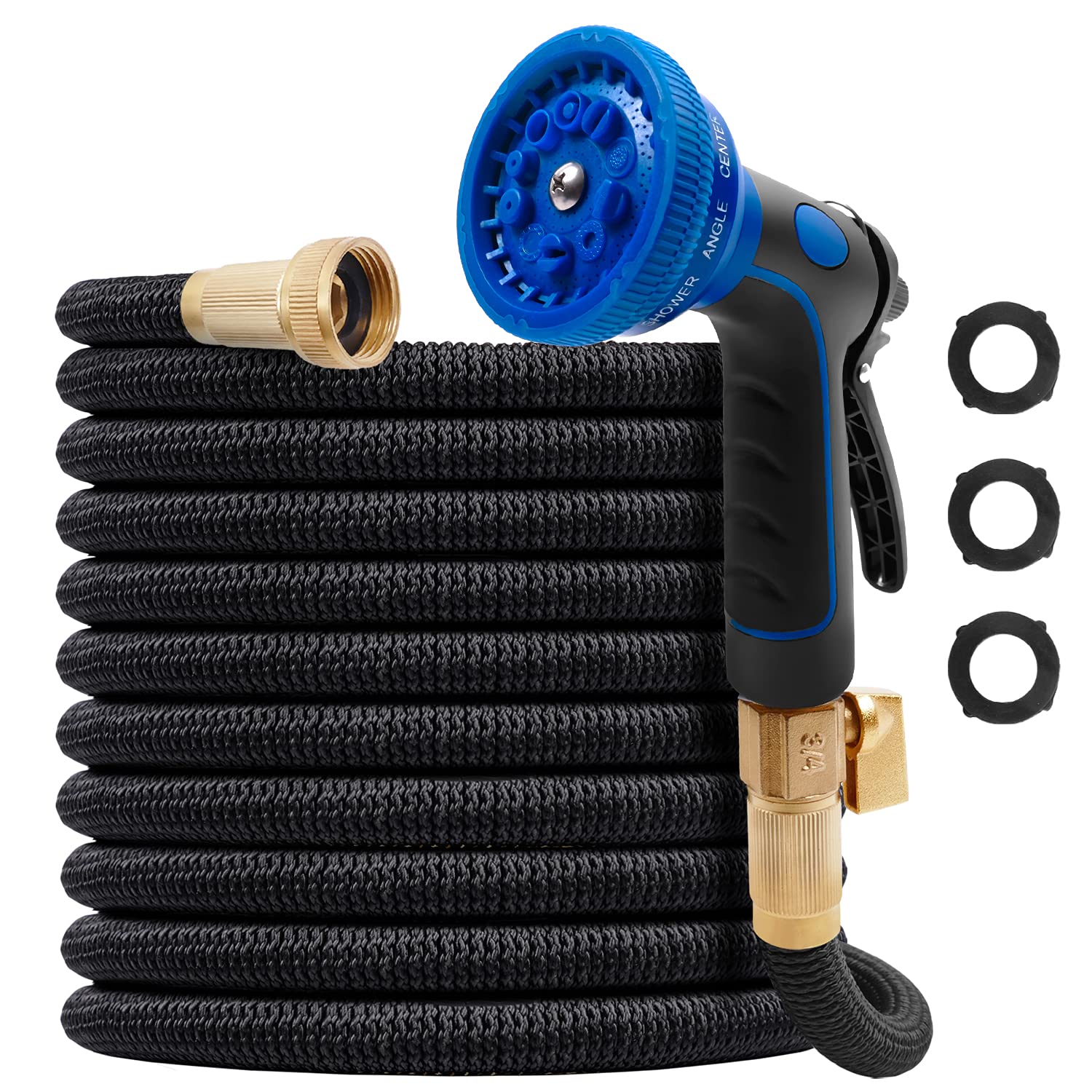 Water Hose 100ft Expandable Garden Hose with 10 Function Spray Nozzle Expandable Hose Heavy Duty 4 L