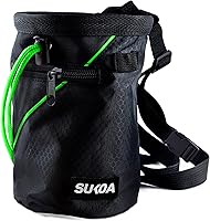 SukoaSports Rock Climbing Chalk Bag with Quick-Clip Belt, Zipper Pockets & Brush Holder - Bouldering, Gym, Weightlifting Gear