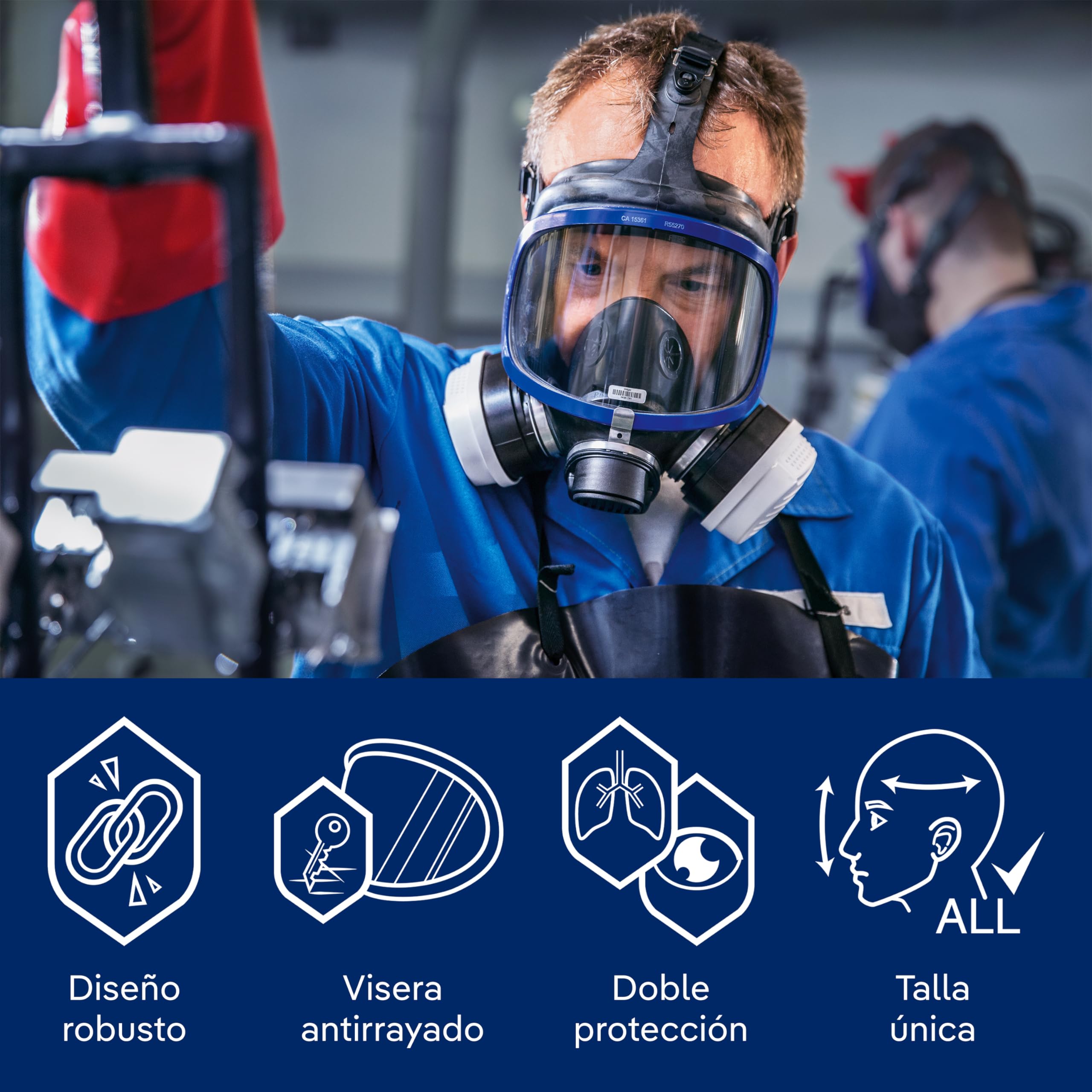 Dräger X-plore 5500 Máscara Completa con filtros remplazables A1B1E1K1 HG | P3 R D contra Gases - vapores y partículas