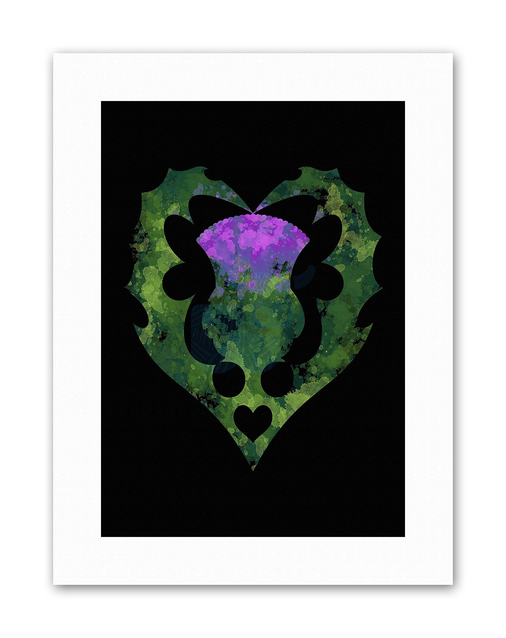 Wee Blue Coo Thistle Scottish Scotland Flower Abstract Painting Canvas Art Print