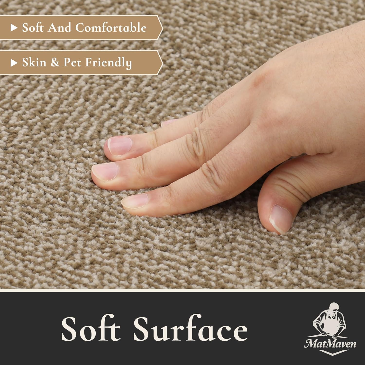 Kitchen Rugs, 12"x12" Super Absorbent and DIY Square Kitchen Mats, 6 Picecs Soft Kitchen Floor Mat,Non Slip Machine Washable Rug for Bedroom,Office,Sink,Laundry,Carpet Mats,Beige - Image 7