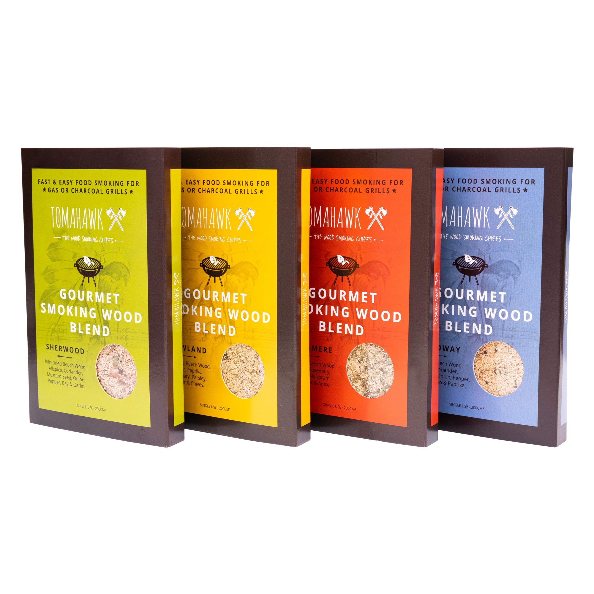 Tomahawk Gourmet Smoking Wood Blend - Fast & Easy Food Smoking for Gas or Charcoal Grills (Gift Set (1 of each Flavouring))