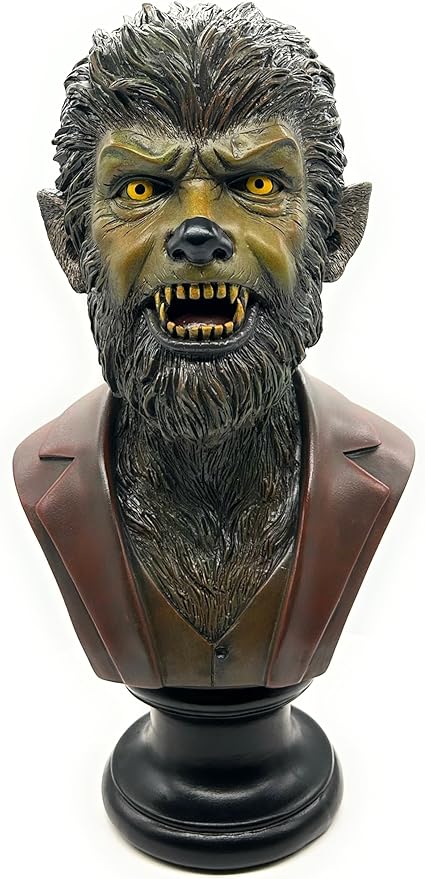 32 Years of Doom; Check Out the Celebrations 9 RUSTIX Wolfman Bust Statue – Realistic Werewolf Collectible Figurine – Halloween Horror Décor – Classic Monster-Inspired Gothic Oddities Gift – Resin Horror Statue for Fans