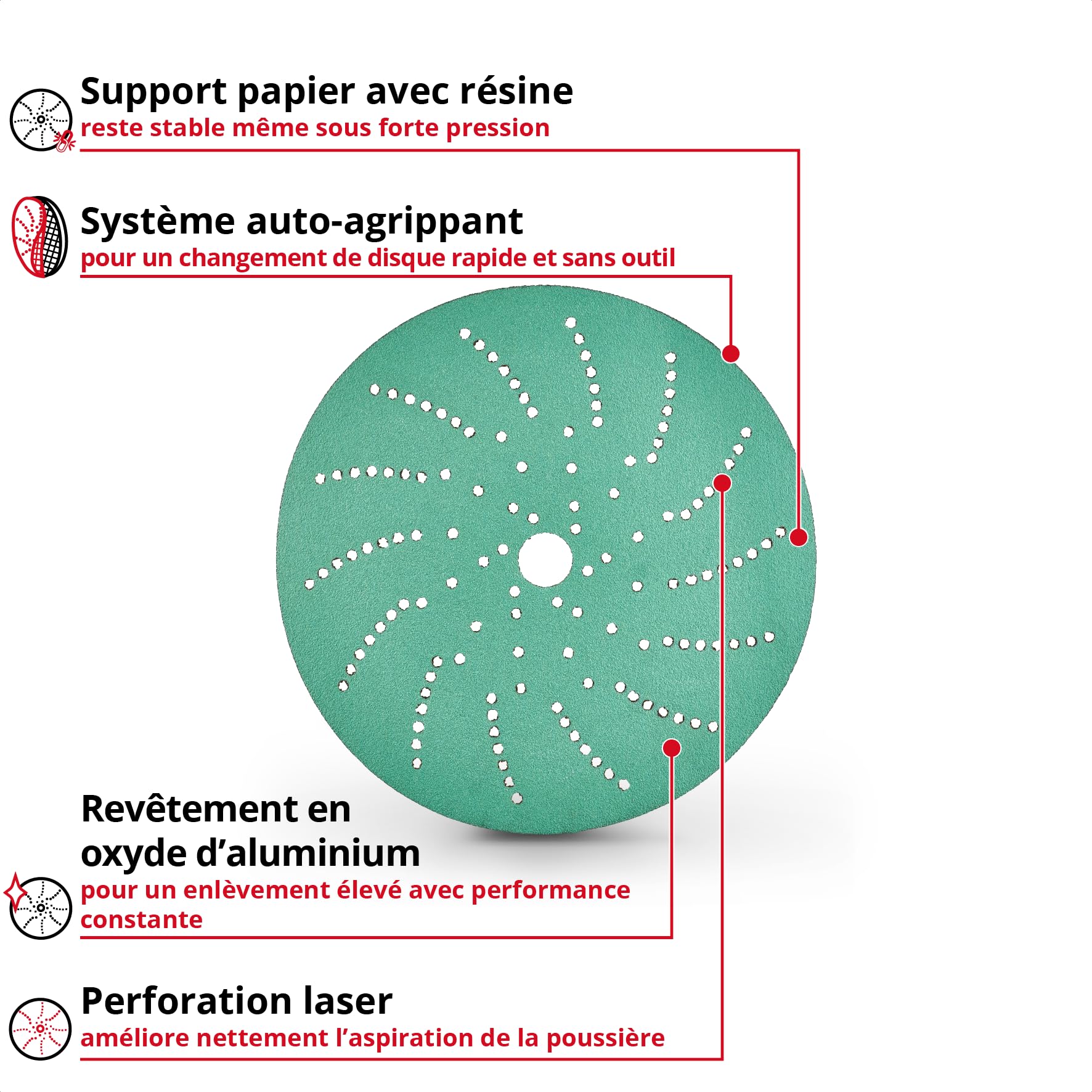 Einhell 50 disques abrasifs multi-perforés, Ø 125 mm, P60