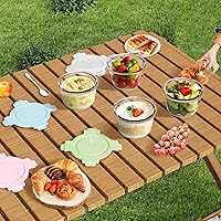 Vista 8 de Paquete de 6 recipientes de vidrio para preparar comidas con tapas de 16 onzas, juego de recipientes de vidrio herméticos de 2 tazas