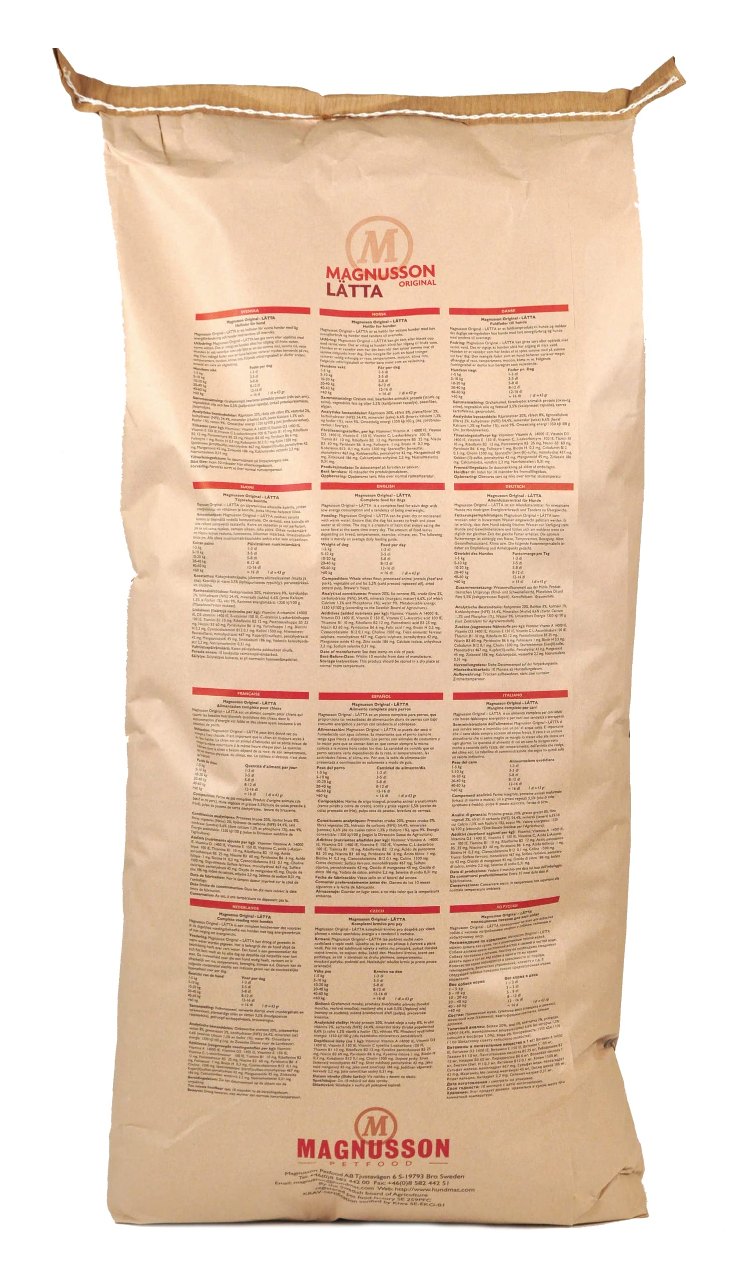 Magnusson Lätta (1 x 14 kg) | niskoenergetyczna sucha karma dla dorosłych psów wszystkich ras | pełnoporcjowa karma | do utrzymania optymalnej wagi | pieczona w piekarniku