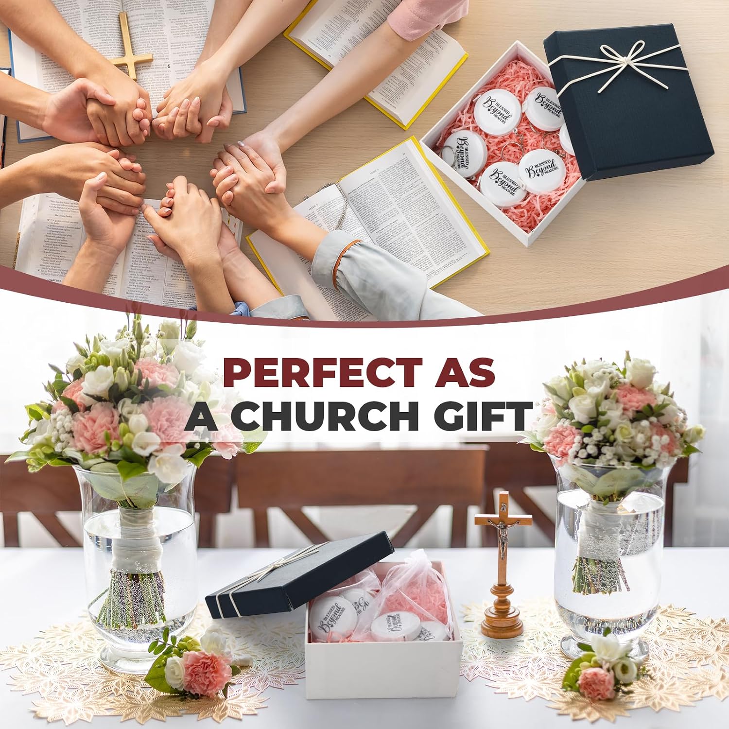 12 Pack Christian Keychain Measuring Tape Ruler Retractable Measure Tape Women Christian Favor for Body Sewing Fabric Tailor Cloth Craft Medical Measurement(White)