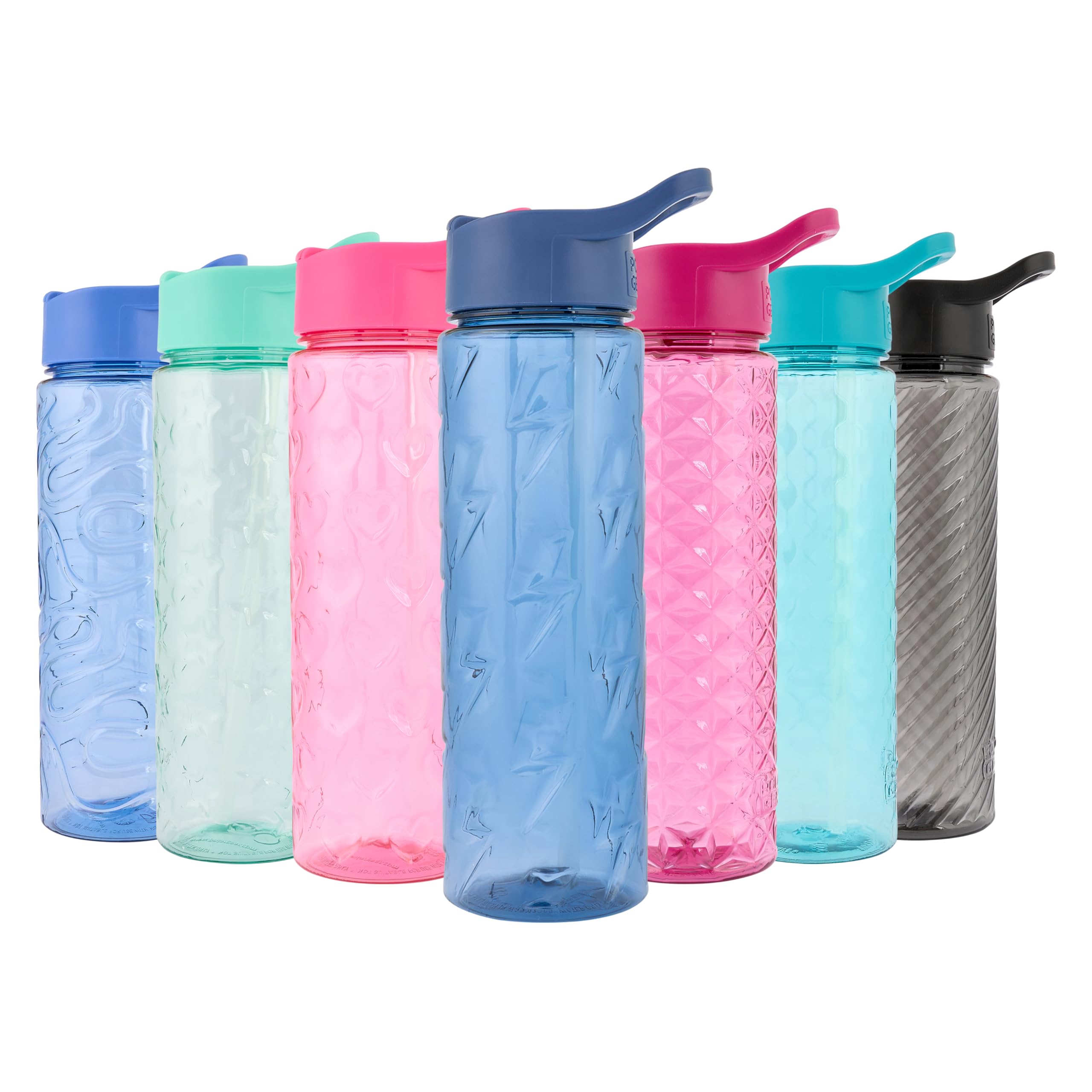 Polar Gear 700ml Ecozen Water Bottle with Fun Textured Designs - Flip-Up Lid, Leak & Spill-Proof, BPA-Free, Easy to Clean