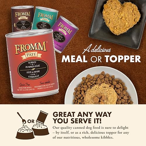 Miniatura 6 de Fromm Comida para perros con paté de pavo y calabaza, comida húmeda prémium para perros, receta de pavo, caja de 12 latas