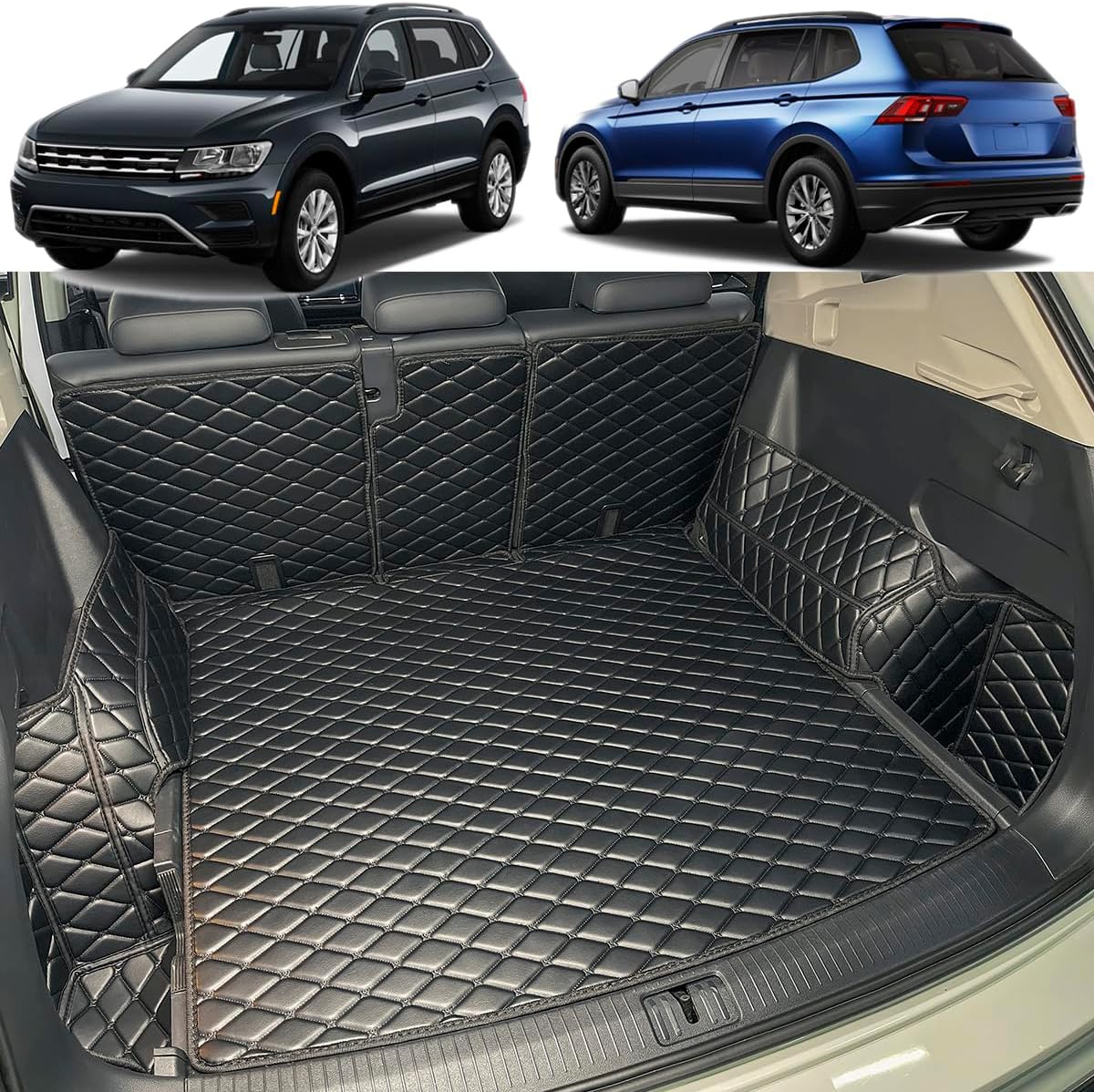 Cargo Mat Compatible with 2025-2026 Volkswagen Tiguan Cargo Liner for VW Tiguan Trunk Mat (and Rear Left and Right Side Panels)