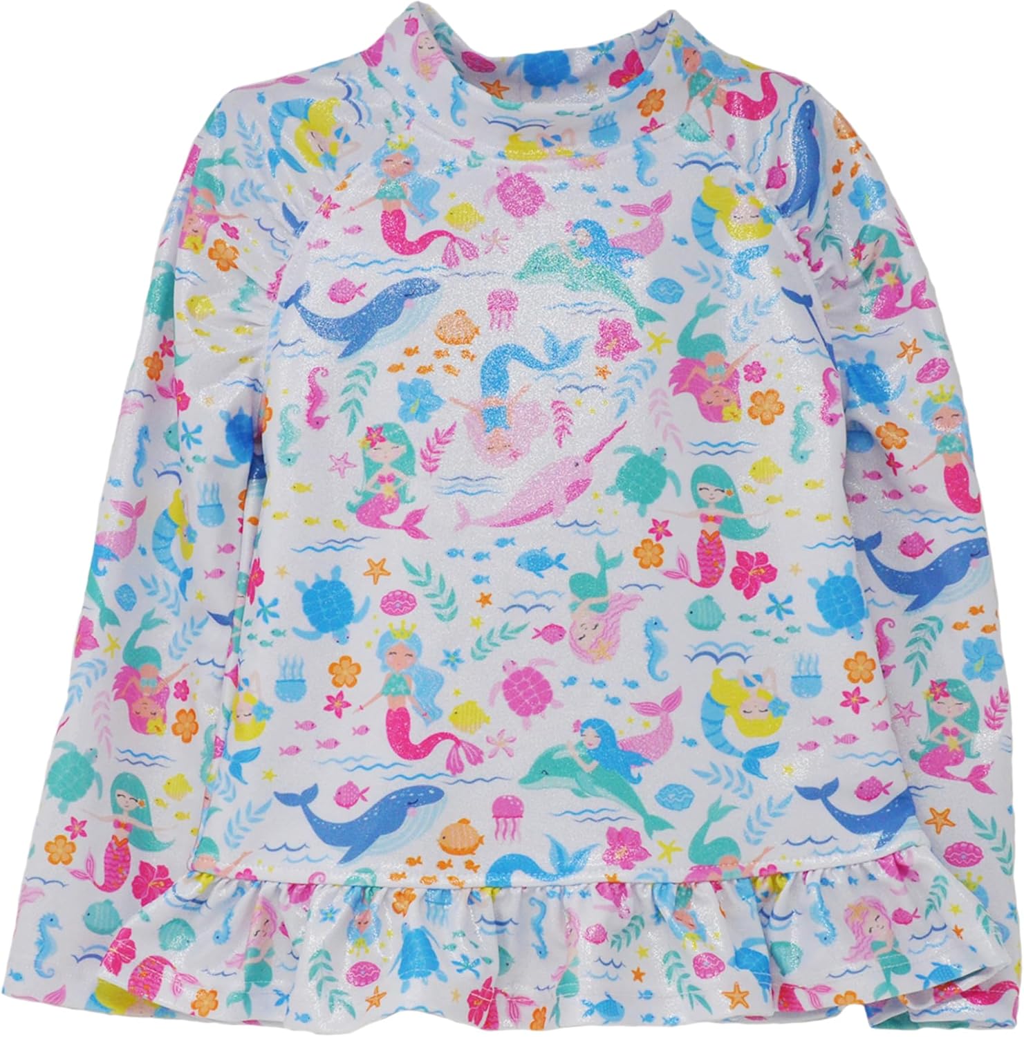 Girls' UPF 50+ Ruffle Rash Guard
