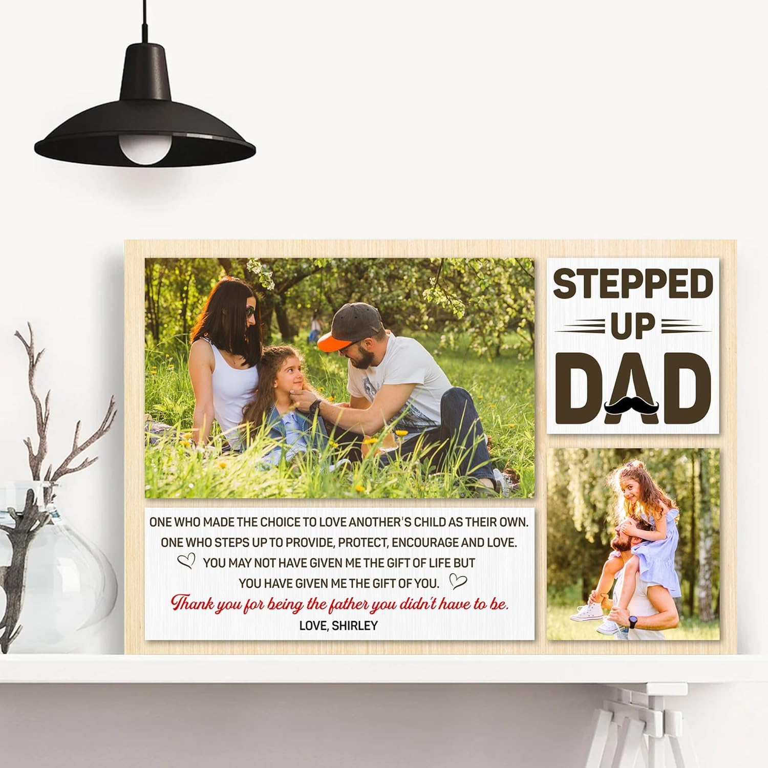Personalized To My Stepped Up Dad Canvas With Names, Father's Day Canvas, Anniversary Birthday Gift For BonusDad From Daughter Son, You Are Not The Step Dad, Christmas Gift For StepFather