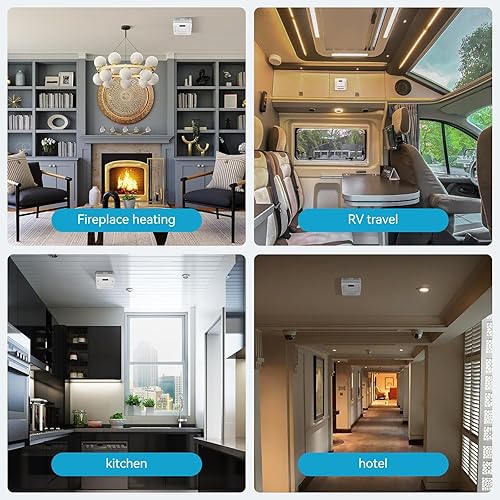 Miniatura 8 de Detector de humo, detector de monóxido de carbono, alarma de incendio y CO 2 en 1, funciona con pilas, detector de gas de monóxido de carbono con