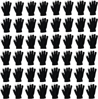 48 Pairs Winter Magic Gloves, Bulk Warm Brushed Interior