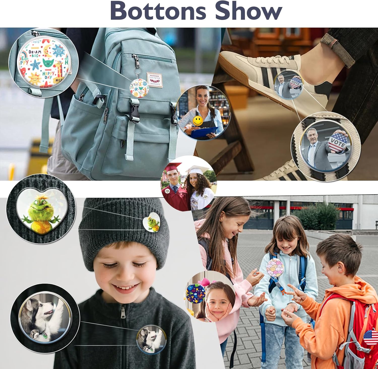 3-In-1 Badge Maker Machine,Upgrade No Assembly Required Button Maker Artist with 86 Sets Parts,DIY Pin Maker Press Machine Badge Punch Kit Present for Kids and Adults,Blue (Multiple Sizes Supported)