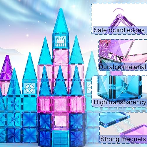 Miniatura 2 de Azulejos magnéticos para niños, bloques magnéticos de diamante, juguetes para niñas, regalos de cumpleaños, juguetes de construcción para niñas de