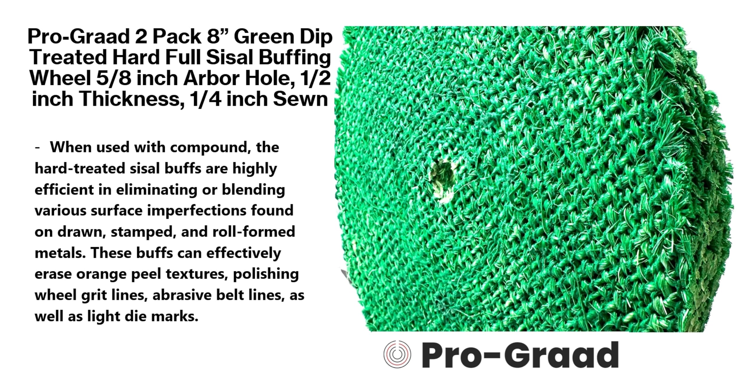 Pro-Graad 8 inch Full Sisal Buffing Wheel