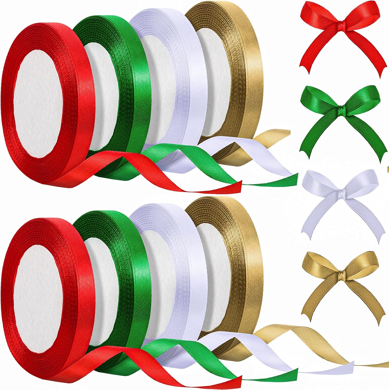 Xinnun 200 Yards Christmas Satin Ribbon Wrapping Ribbon 8