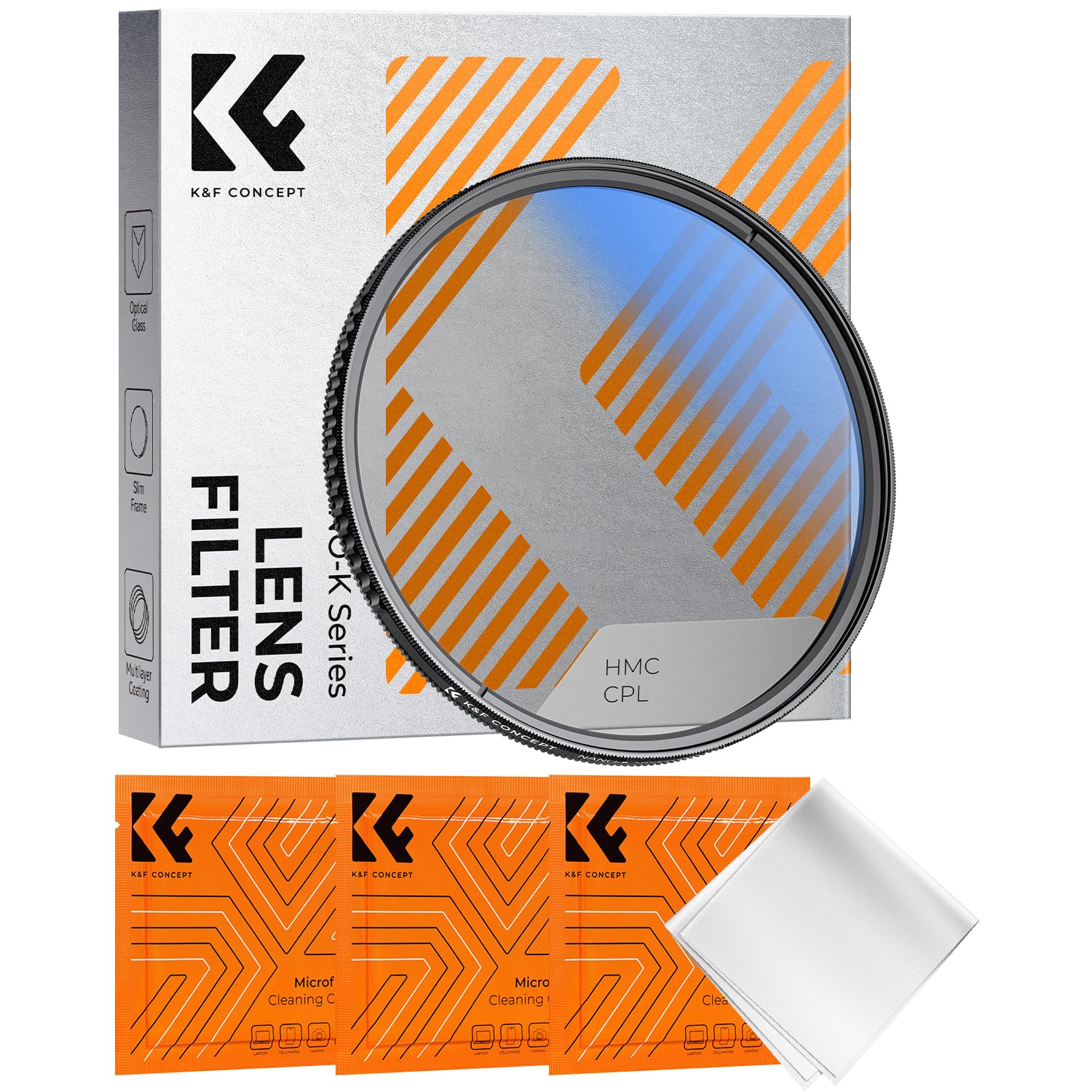 K&F CONCEPT 58mm Circular Polarizer Optical Glass Lens Filter Ultra-Slim 18 Multi-Layer Coatings Circular Polarizing Filters for Camera Lens (K Series