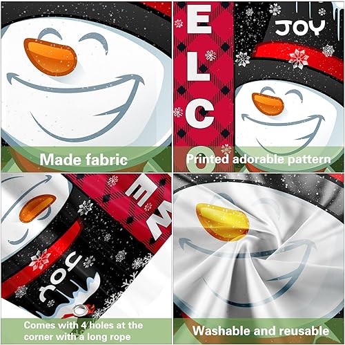 Miniatura 10 de Decoración de cubierta de puerta de Navidad, muñeco de nieve de Navidad, Papá Noel, copo de nieve, cubierta de puerta de Feliz Navidad, telón de