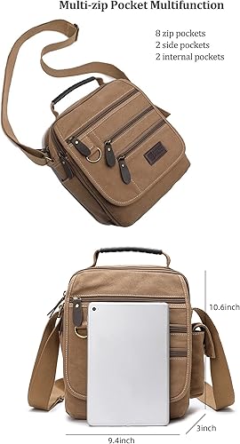 Miniatura 2 de Bolso bandolera de lona para hombre, bolso bandolera pequeño, bolso de trabajo, multifunción, vintage