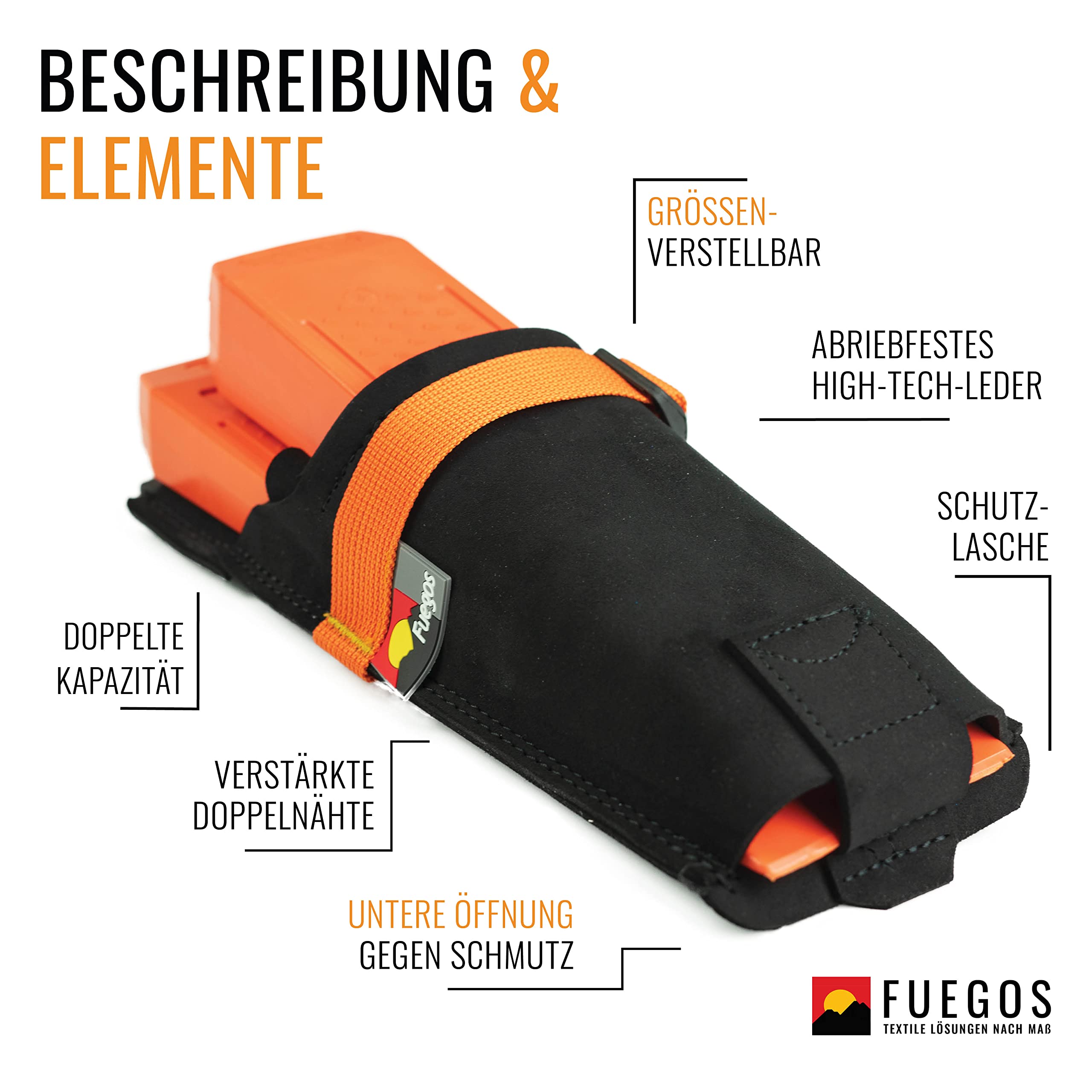 Doppelkeiltasche für Alu- und Kunstoffkeile, 2 Fächer aus robusten High-Tech-Leder