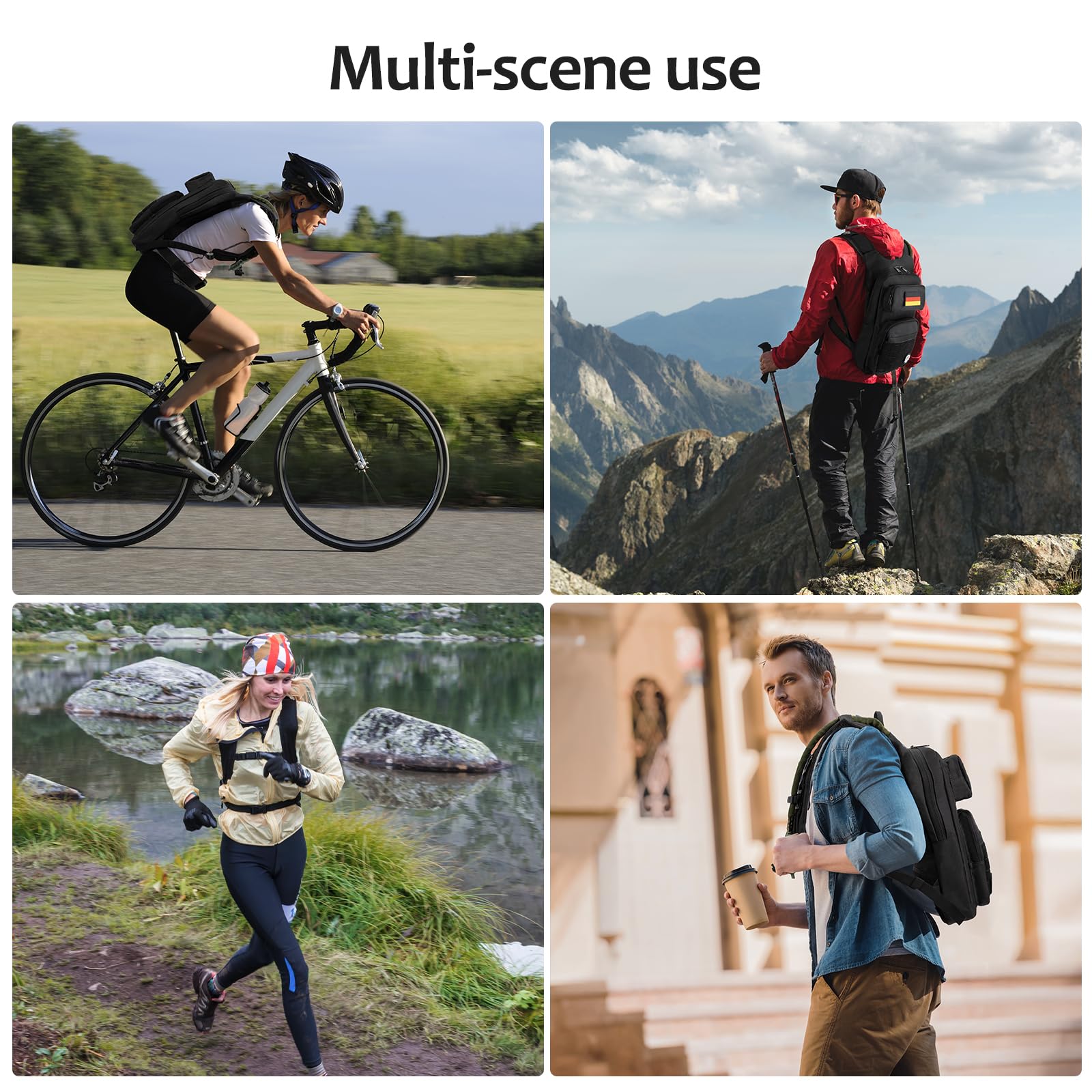 Jueachy Sac à Dos d'Hydratation Tactique avec 3L TPU Poche d'Hydratation: Militaire Sac de Course Homme Femme Molle Sac de Sport pour Vélo VTT Trail Randonnée Cyclisme Marathon