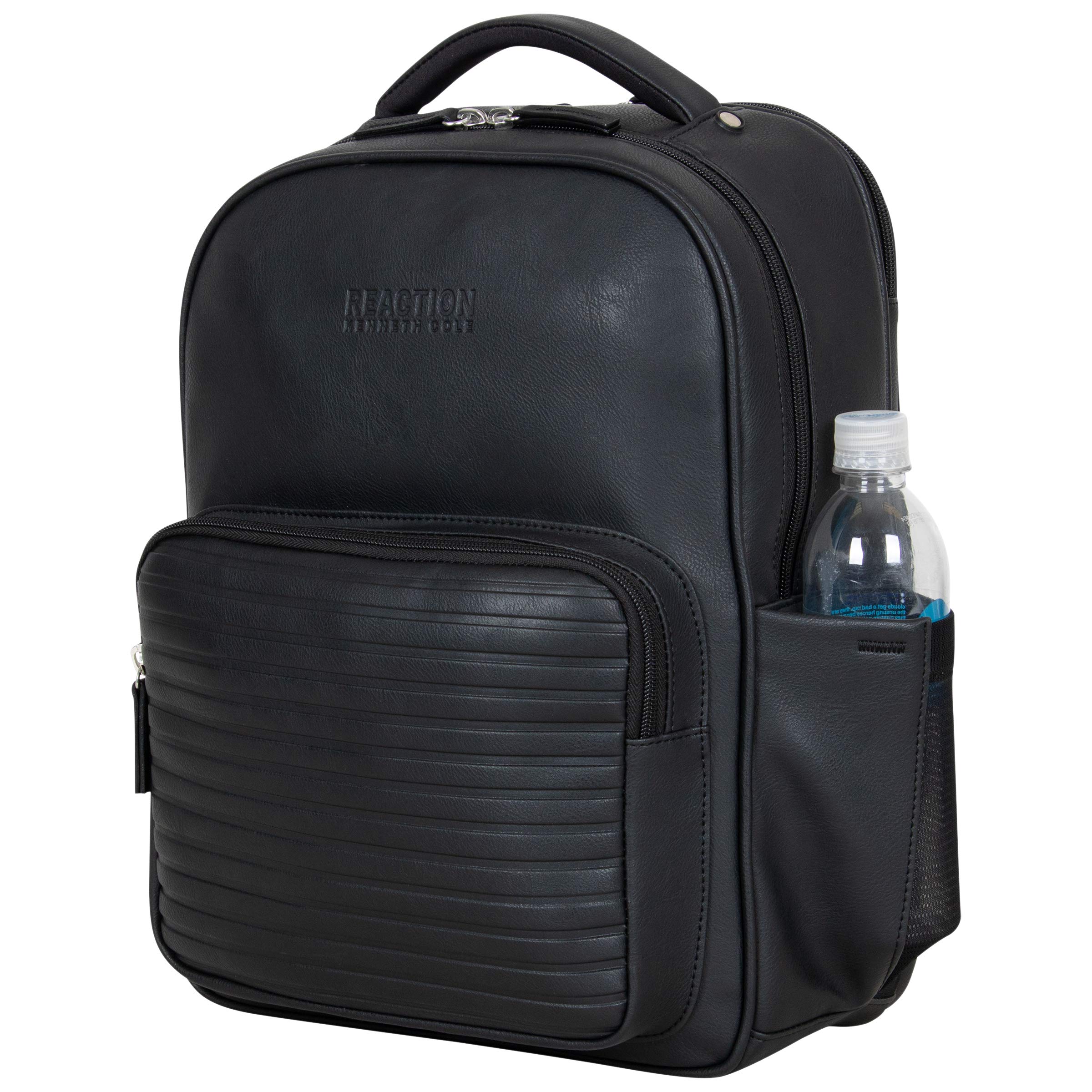 KENNETH COLE Reaction On Track Pack Vegan Leather 15.6β Double Compartment Laptop Backpack With RFID