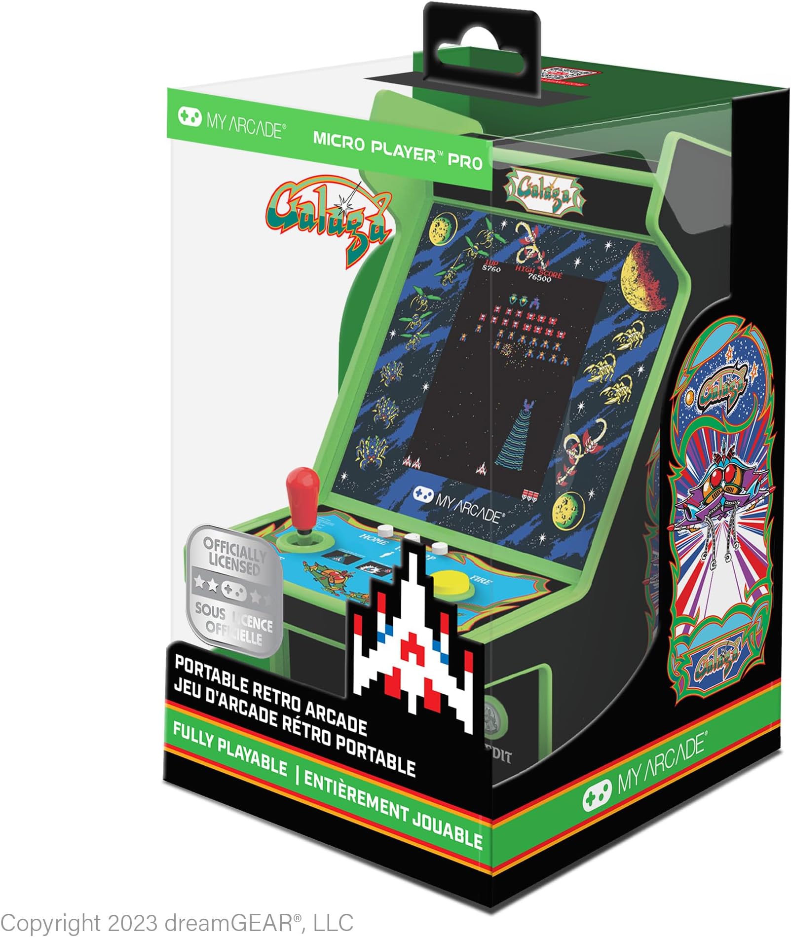 My Arcade Galaga Micro Player Pro: 2 Games in 1, Mini Arcade Machine, Fully Playable, 6.75 Inch Collectible, Color Display