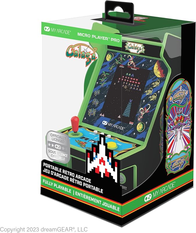 My Arcade Galaga Micro Player Pro: Arcade Classics 2 juegos en 1, juegos retro