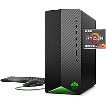 HP Pavilion Gaming PC, AMD Ryzen 3 5300G Prozessor, 8 GB RAM, 256 GB SSD, Windows 11, Wi-Fi 5 und Bluetooth 4.2 Combo, 9 USB-Anschl&uuml;sse, Vorgebauter Gaming PC Tower, Maus und Tastatur TG01-2010, 2021