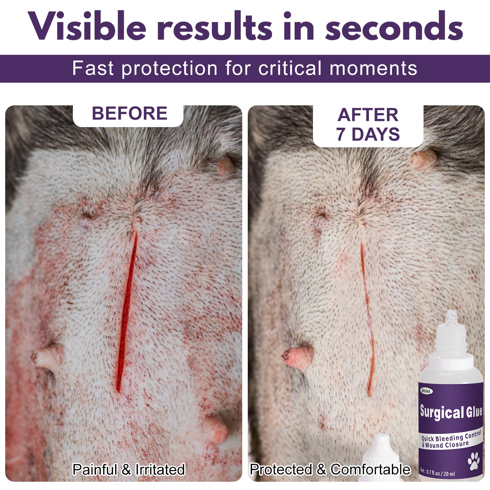 Animal Surgical Glue 20ml – Fast Bleeding Control & Wound Closure for Pets | Quick-Setting Veterinary Adhesive – Relieves Pain from Cuts, Scrapes & Lacerations — Amazon image 2