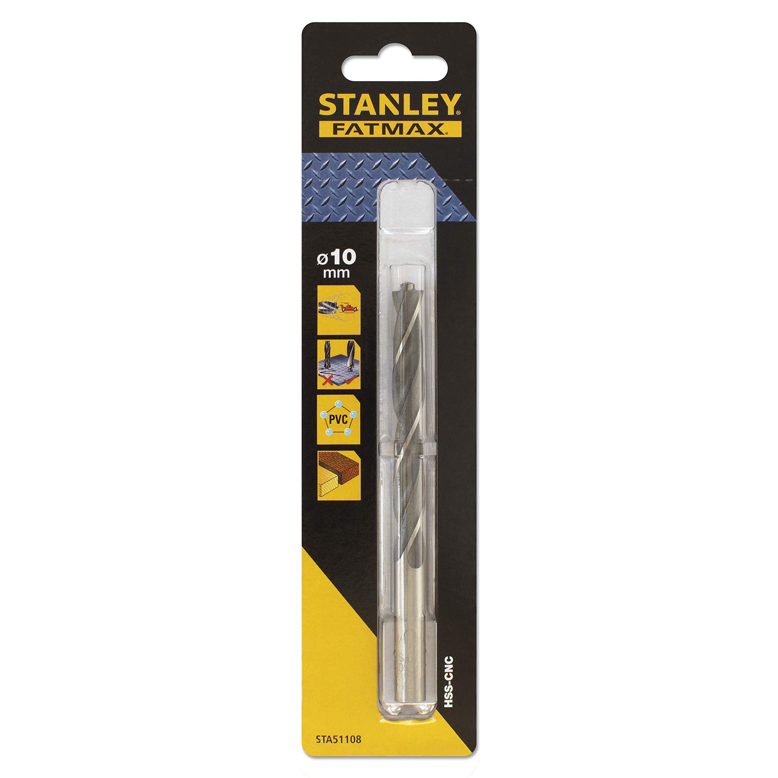 Stanley Black/Yellow Broca Hss-Cnc Con Punta Piloto Ø 10Mm