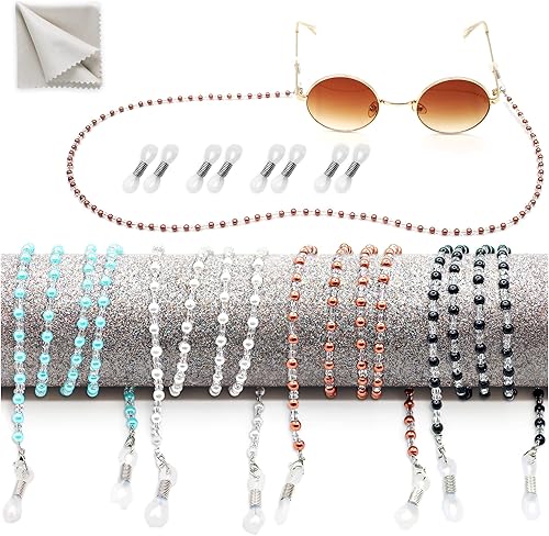 SIGONNA Soporte de cadena para lentes de ojos soportes para anteojos con cuentas de alta calidad alrededor del cuello cordón de cadena para gafas