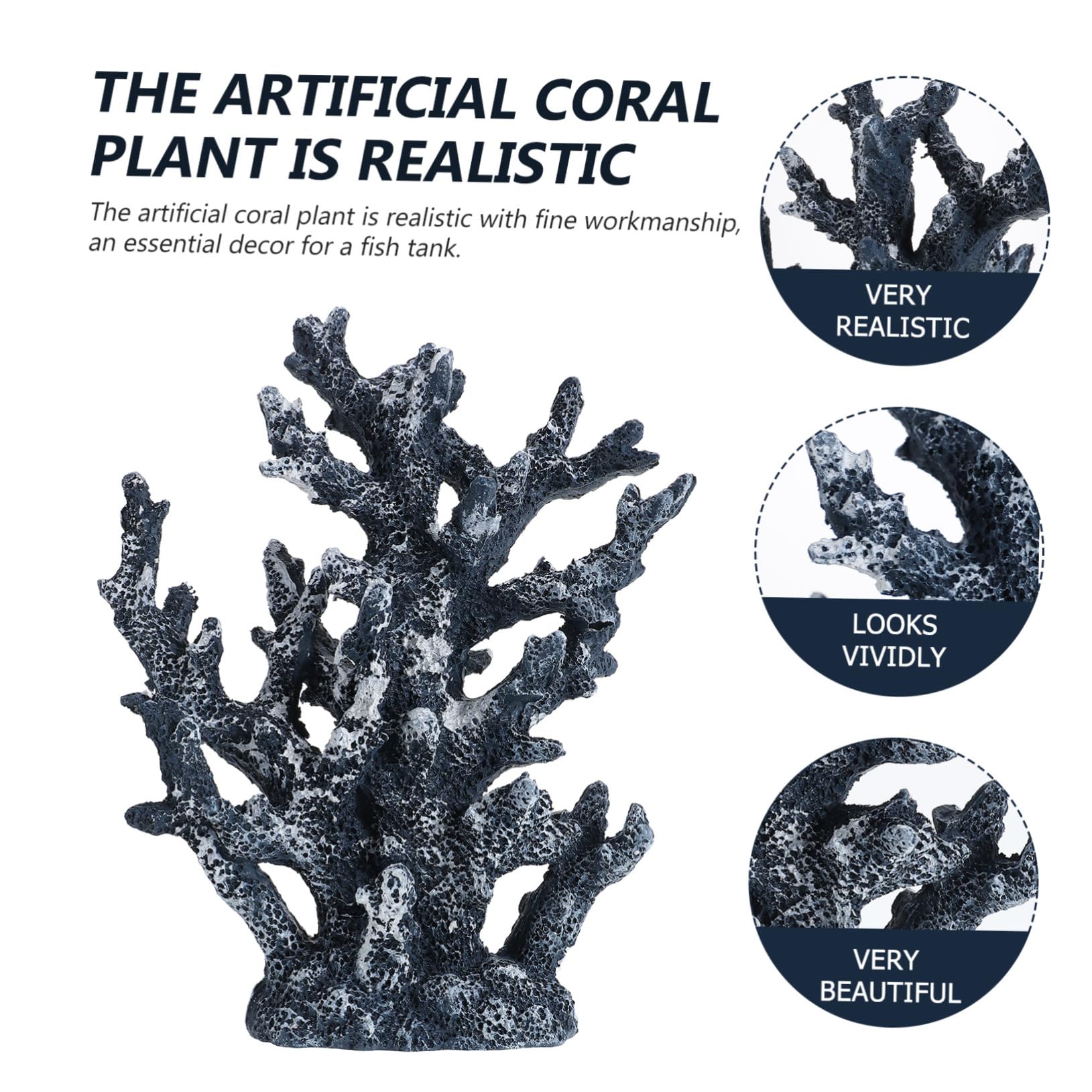 TOPBATHY Adorno de Coral Artificial para Acuario y Pecera, Resina Azul